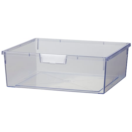 Bin, Tray, Tote, Clear, High Impact Polystyrene, 18.50 In W, 6 In H